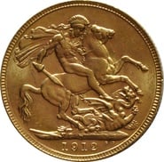 1912 Gold Sovereign - King George V - P