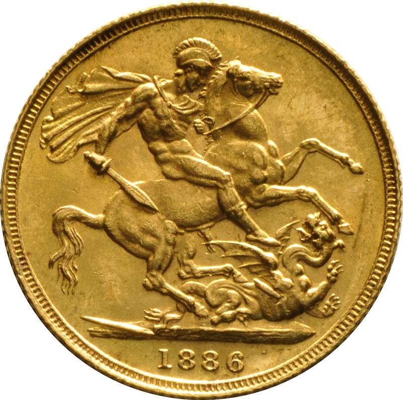 1886 Gold Sovereign Coin Queen Victoria Young Head Sydney