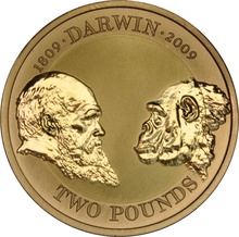 2009 Proof £2 Gold Coin Charles Darwin Boxed
