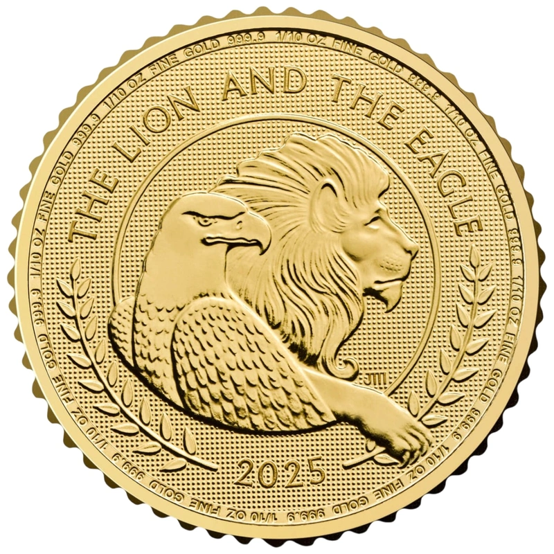 2025 The Lion and Eagle 1/10oz Gold Coin