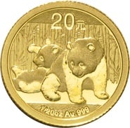 2010 Twentieth Ounce Gold Chinese Panda