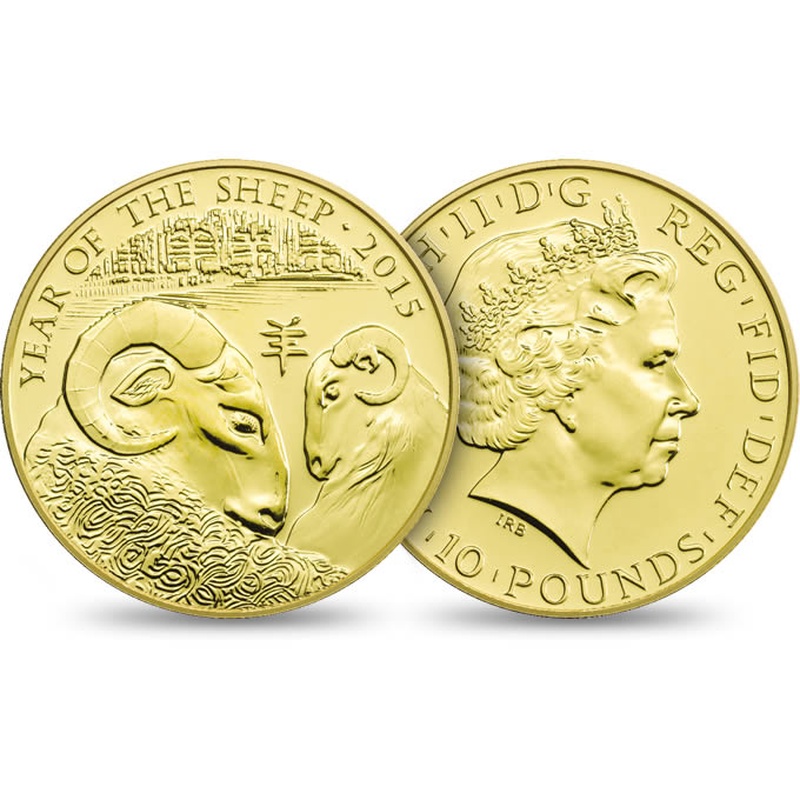 2015 Year of the Sheep Gold Coin 1/10oz Royal Mint Lunar Series