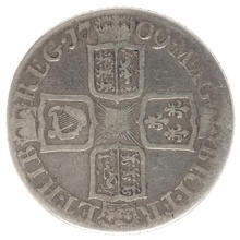 1709 Silver Shilling Coin Queen Anne Fine
