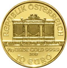 2017 1/10oz Austrian Gold Philharmonic Coin