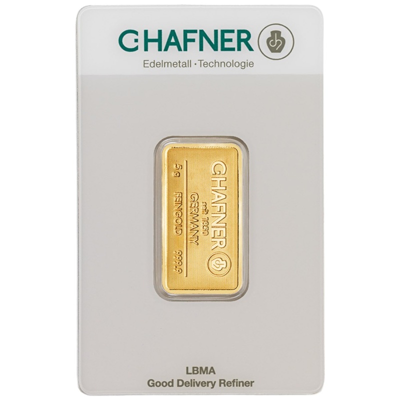 5g Gold Bar C. Hafner Minted