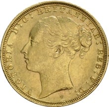 1873 Gold Sovereign Coin Queen Victoria Young Head Sydney