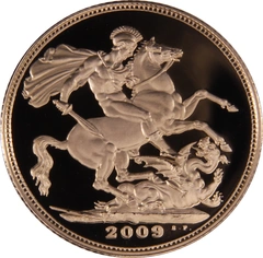 2009 Proof Gold Sovereign Coin Elizabeth II Fourth Head