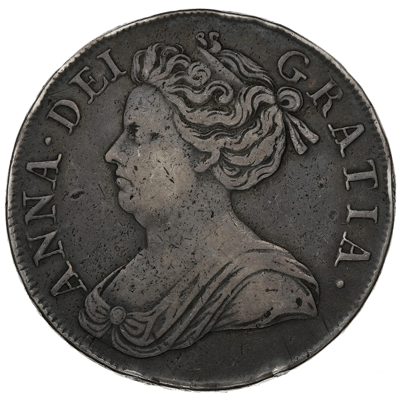 1713 Silver Crown Coin Queen Anne Milled Crown Post Union
