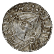 1016-1035 Cnut Hammered Silver Penny Pointed helmet type London Elfgar