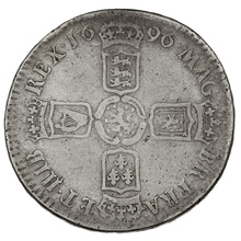 1696 Silver Half Crown Coin William III