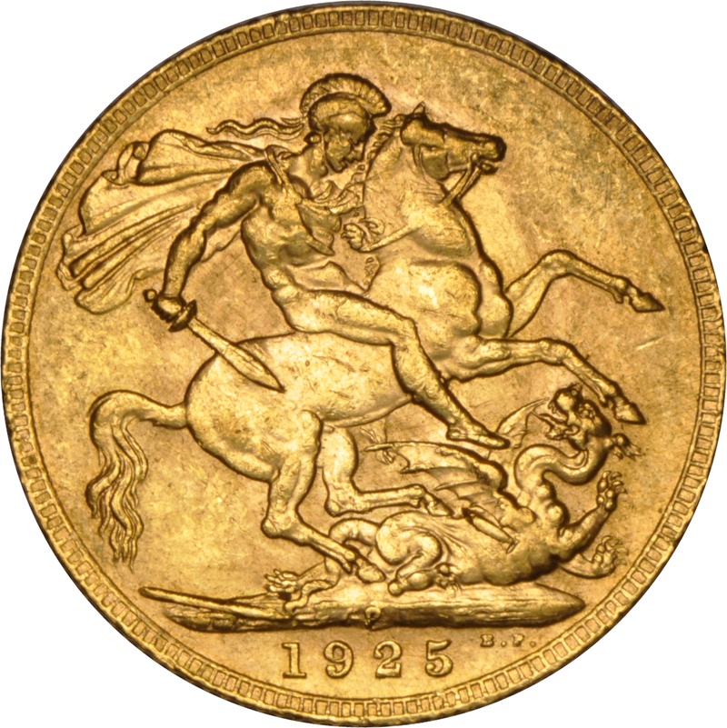 1925 Gold Sovereign - King George V - P NGC MS62