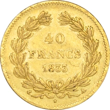 French 40 Francs Gold Coin Louis-Philippe 1831-1839