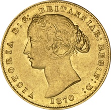 1870 Gold Sovereign Coin Queen Victoria Sydney Type 2 NGC AU50