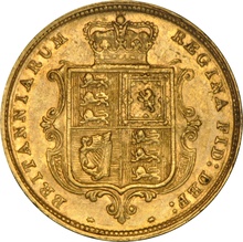 1883 Gold Half Sovereign Queen Victoria Young Head Shield Back NGC AU58