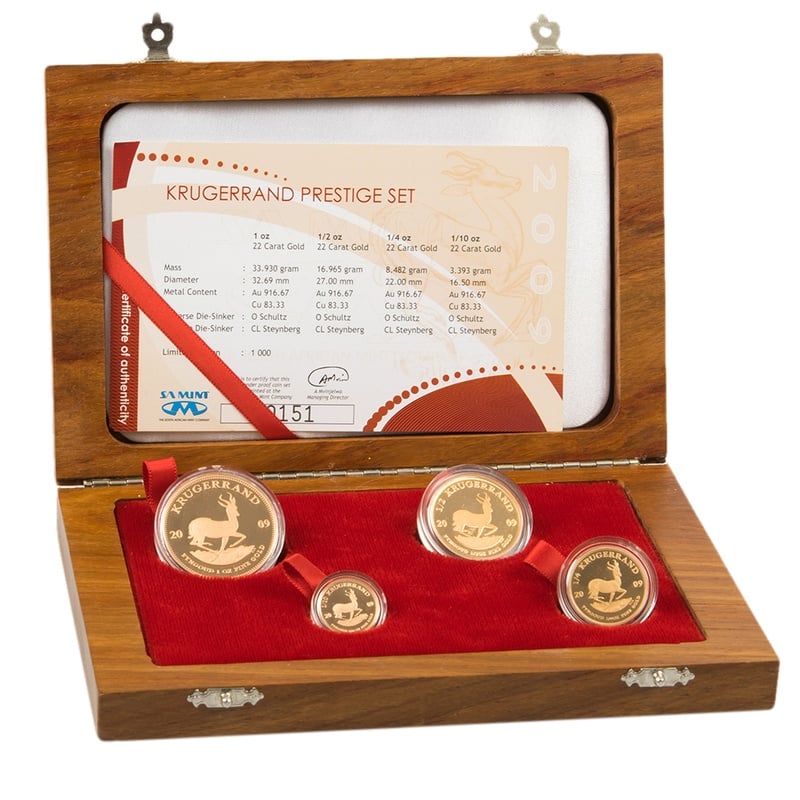 2009 Proof Krugerrand Gold Coin Prestige 4 Coin Set Boxed