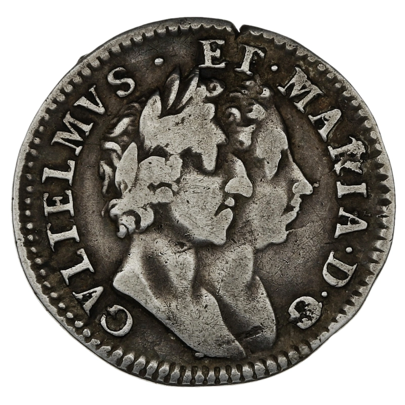 1689 Silver Groat Fourpence Coin William & Mary