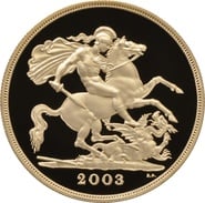 2003 Proof Gold £5 Coin Quintuple Sovereign