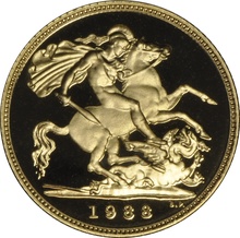 1988 Proof Gold Half Sovereign Elizabeth II Third Head