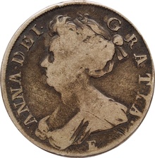 1708 Silver Half Crown Coin Queen Anne
