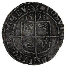 1593 Silver Sixpence Coin Elizabeth I Tun