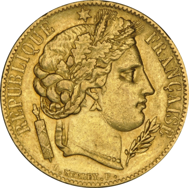 1849 French 20 Francs Gold Coin Ceres A NGC AU53