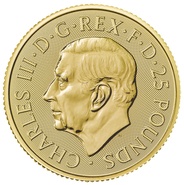 Tube of 25 2024 Quarter Ounce Britannia Gold Coins