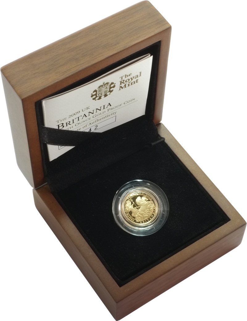 2009 Proof Britannia Tenth Ounce boxed with COA