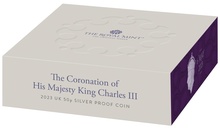 2023 Piedfort Proof 50p Silver Coin Coronation of King Charles III Boxed