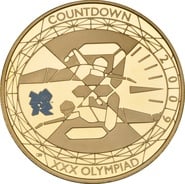 2009 Proof Gold £5 Coin Quintuple Sovereign Countdown to London 2012 Swimming