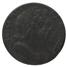 1694 William and Mary Copper Halfpenny
