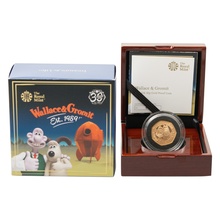 2019 Wallace and Gromit Fifty Pence 50p Proof Gold Coin Boxed