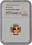 1989 Tenth Ounce Proof Britannia Gold Coin NGC PF70