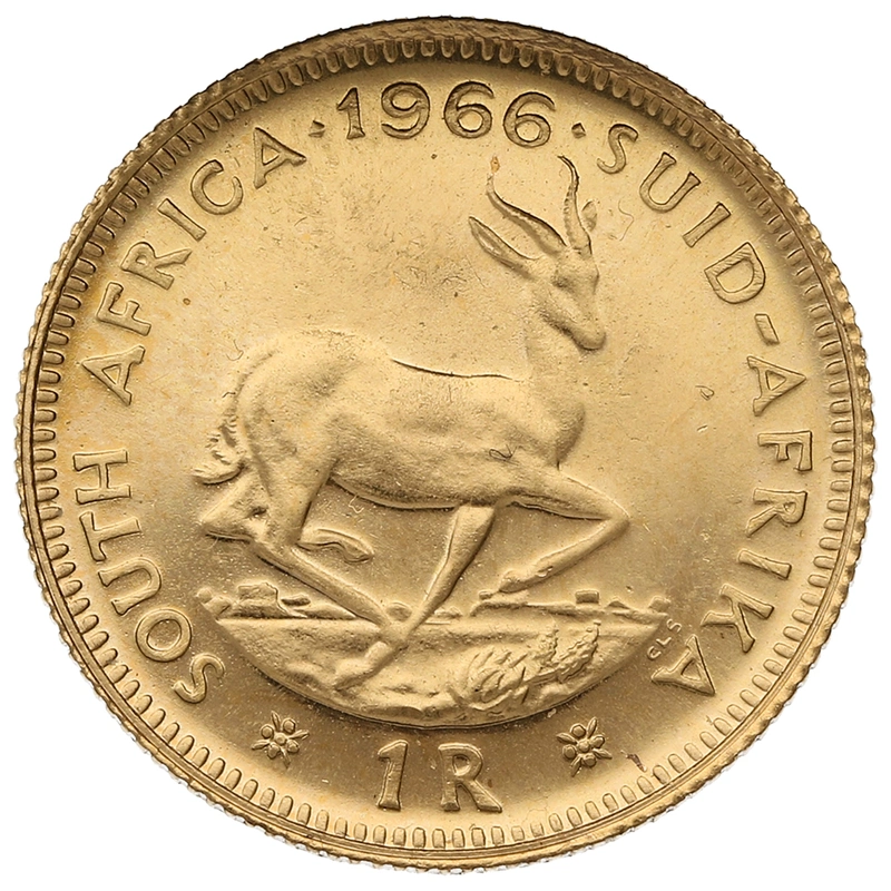 1966 R1 Gold Coin 1 Rand South Africa