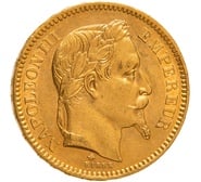 1862 French 20 Francs Gold Coin Napoleon III Laureate Head A