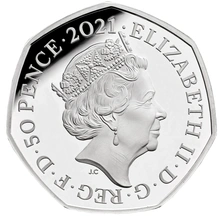 2021 Proof 50p Silver Coin Tigger Boxed