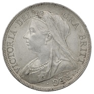 1897 Silver Half Crown Coin Queen Victoria