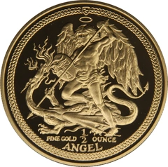 1987 Proof Isle of Man Angel Gold Coin 1/2oz
