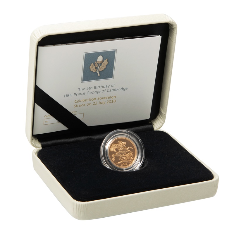 Gold 2018 5th Birthday of Prince George SOTD Sovereign Boxed