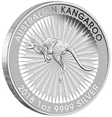 純銀　silver coin AUSTRALIAN KANGAROO 2018 2018 Australian Kangaroo Silver Coin 1oz - From £59.52