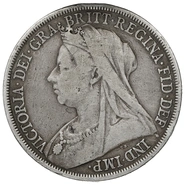 1893 Silver Crown Coin Queen Victoria