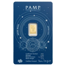 0.5g Gold Bar PAMP Zodiac Cancer Minted