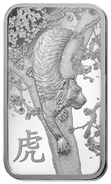 1oz Silver Bar 2022 Year of the Tiger PAMP