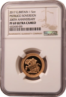 2017 Proof Gold Sovereign Coin 200th Anniversary NGC PF69