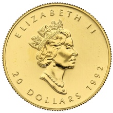 1992 1/2oz Canadian Maple Leaf Gold Coin