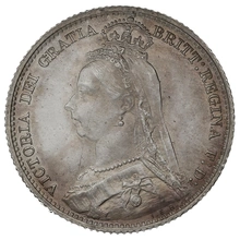 1892 Silver Sixpence Coin Queen Victoria