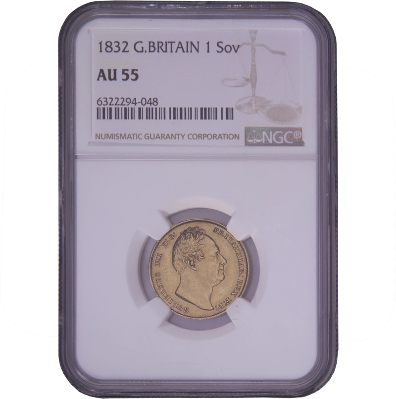 1832 Gold Sovereign William IV NGC AU55