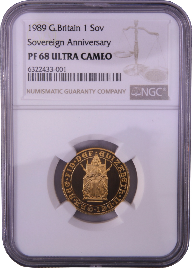 1989 Proof Gold Sovereign NGC PF68