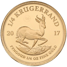 2017 Proof 1/4oz Krugerrand Gold Coin 50th Anniversary Privy Mark