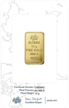 10g Gold Bar PAMP Rosa Minted