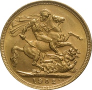 1902 Gold Sovereign Coin Edward VII Sydney